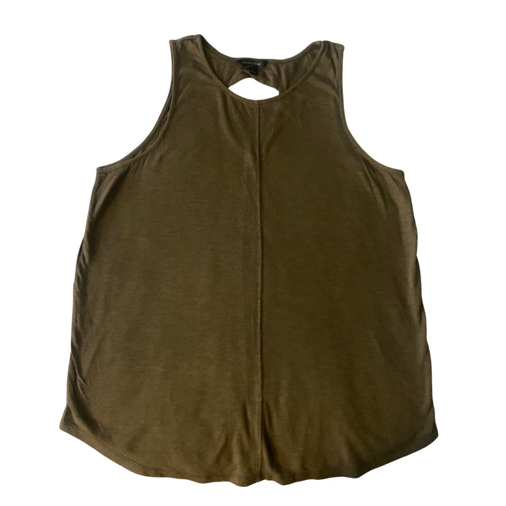 2/$30 Banana Republic Military Green Sleeveless Cutout Tee Large Army Olive Top